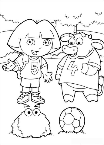 Dora And Benny  Coloring Page